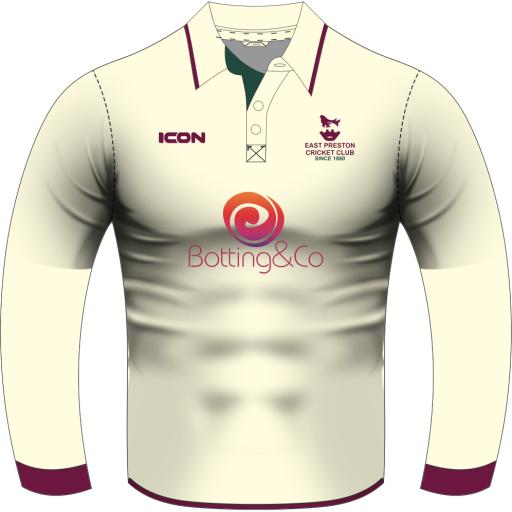 EAST PRESTON CRICKET CLUB MATCH CRICKET SHIRT L/S SENIOR