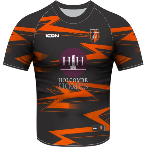 ROYTON TOWN TIGERS FC U10'S ORANGE HYBRID MATCH SHIRT S/S - JUNIOR