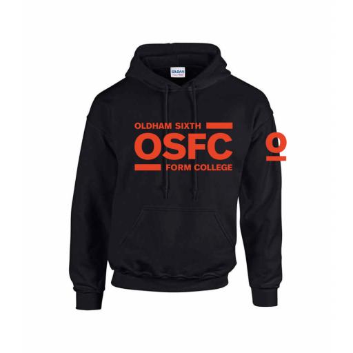 Oldham Sixth Form College Hoodie - Design 1 with Orange Print