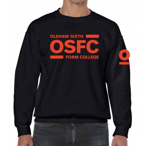 Oldham Sixth Form College Sweatshirt - Design 1 with Orange Print