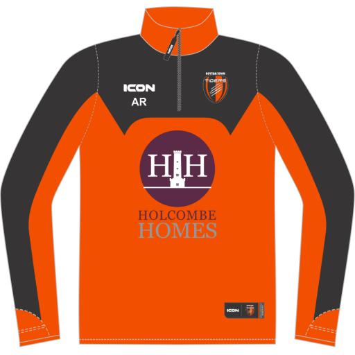 ROYTON TOWN TIGERS FC U10'S ORANGE PERFORMANCE SUBLIMATED MIDLAYER - SENIOR