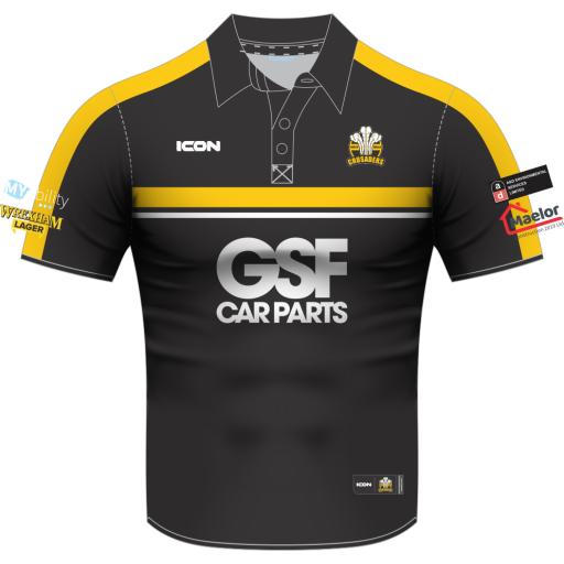 North Wales Crusaders Rugby League HYBRID + MATCH SHIRT S/S JUNIOR