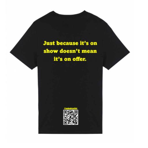 THE NAKED CYCLIST (QUOTE 3) T-SHIRT - BLACK
