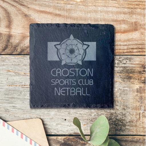 Croston Sports Club (Netball) Slate Coasters (sets of 4)