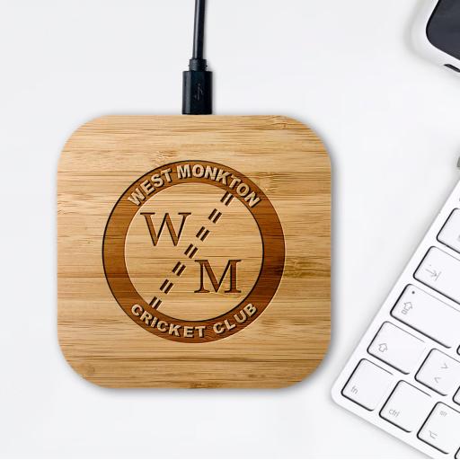 West Monkton Cricket Club Bamboo Wireless Chargers