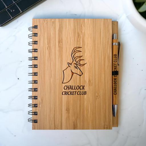 Challock Cricket Club Bamboo Notebook & Pen Sets
