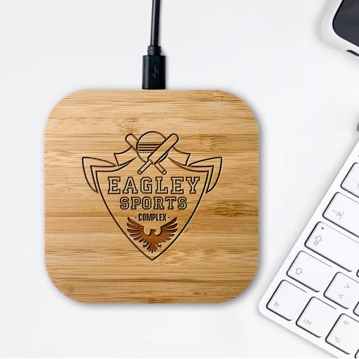 Eagley Cricket Club Bamboo Wireless Chargers