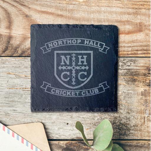 Northop Hall Cricket Club Slate Coasters (sets of 4)