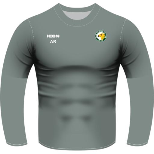 HAWK GREEN CRICKET CLUB T-SHIRT L/S (GREY) - SENIOR