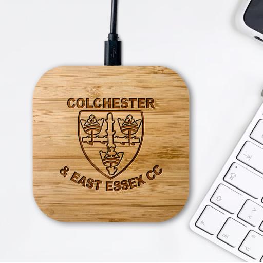 Colchester & East Essex Cricket Club Bamboo Wireless Chargers