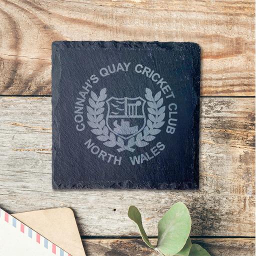 Connahs Quay Cricket Club Slate Coasters (sets of 4)