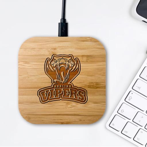 Anglian Vipers Bamboo Wireless Chargers