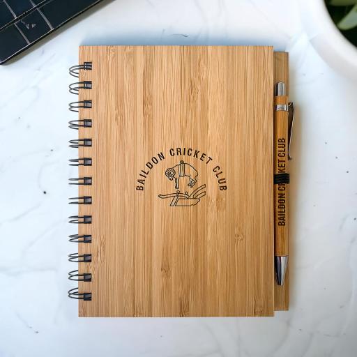 Baildon Cricket Club Bamboo Notebook & Pen Sets