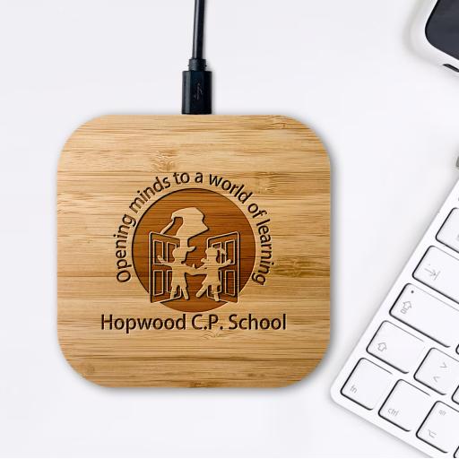 Hopwood Hall College Bamboo Wireless Chargers