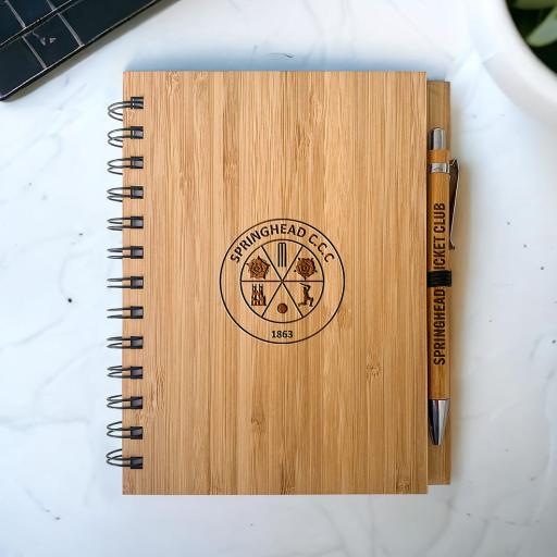 Springhead Cricket Club Bamboo Notebook & Pen Sets