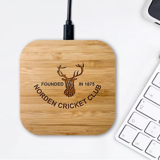 Norden Cricket Club Bamboo Wireless Chargers