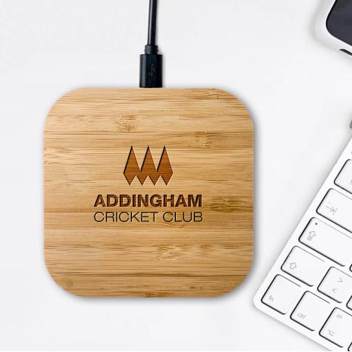 Addingham Cricket Club Bamboo Wireless Chargers
