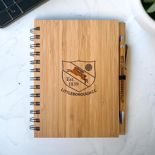Littleborough Cricket Club Bamboo Notebook & Pen Sets