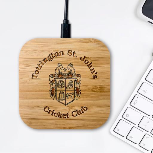 Tottington St Johns CC Bamboo Wireless Chargers