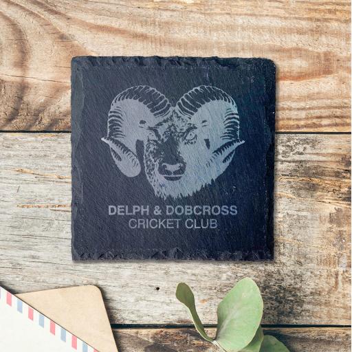 Delph & Dobcross Cricket Club Slate Coasters (sets of 4)