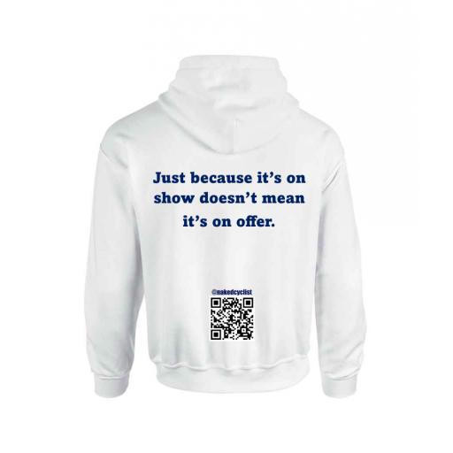 THE NAKED CYCLIST (QUOTE 3) HOODIE - WHITE