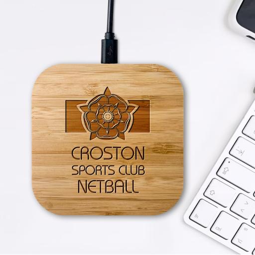 Croston Sports Club (Netball) Bamboo Wireless Chargers