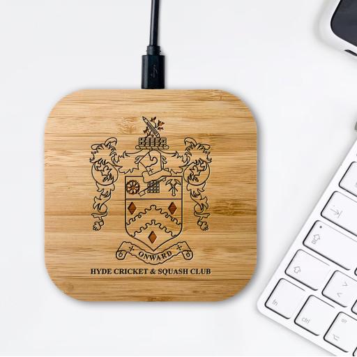 Hyde Cricket Club Bamboo Wireless Chargers