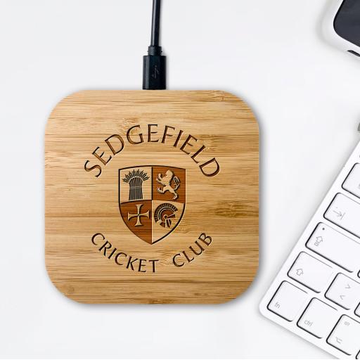 Sedgefield Cricket Club Bamboo Wireless Chargers