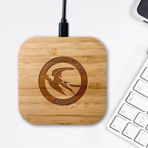 Fordhouses Cricket Club Bamboo Wireless Chargers