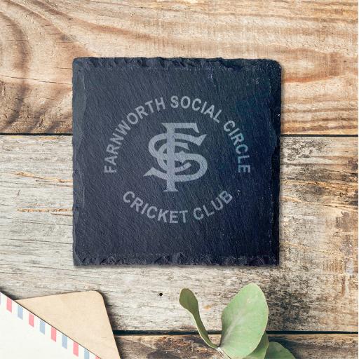 Farnworth Social Circle Cricket Club Slate Coasters (sets of 4)
