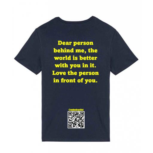 THE NAKED CYCLIST (QUOTE 5) T-SHIRT - NAVY