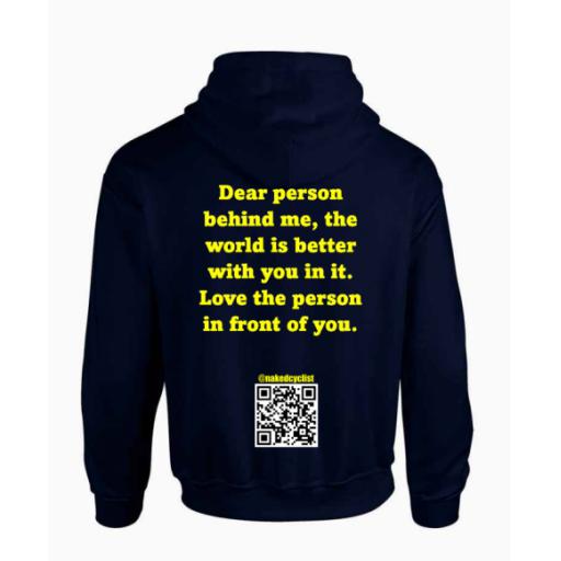 THE NAKED CYCLIST (QUOTE 5) HOODIE - NAVY